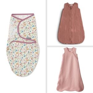 💥SOLD💥 Floral and Solid Baby Sleep Sacks